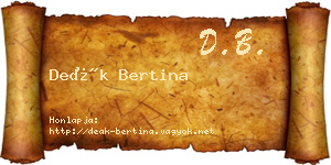 Deák Bertina névjegykártya